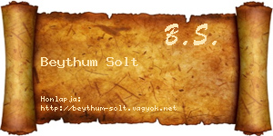 Beythum Solt névjegykártya